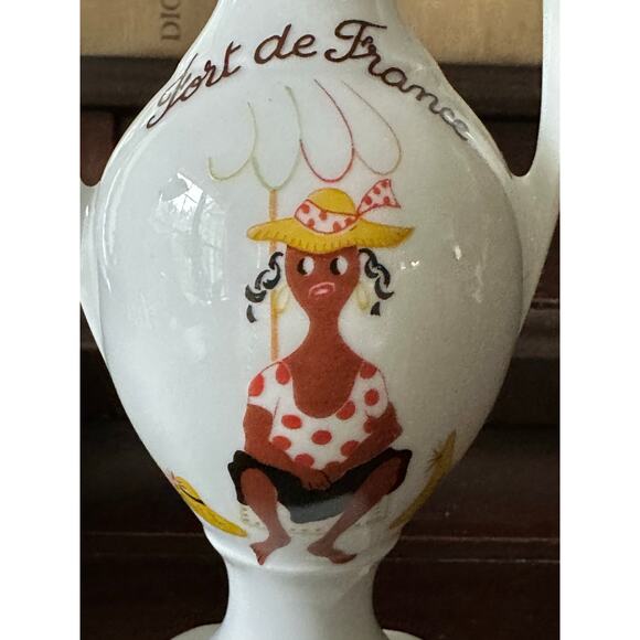 Fort de France hirondelle urn porcelain vase vintage unique 6” - Picture 4 of 13